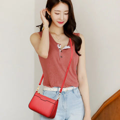 Women's Leather Crossbody Bag High Shoulder Handbag