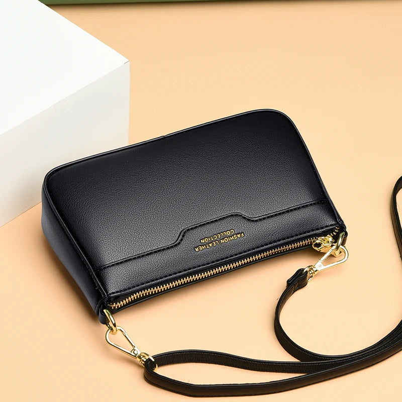 Women's Leather Crossbody Bag High Shoulder Handbag