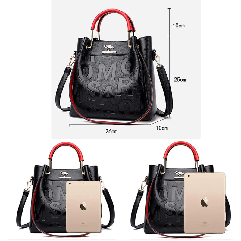 Women Handbag High PU Leather Shoulder Crossbody Bags Tote Bag