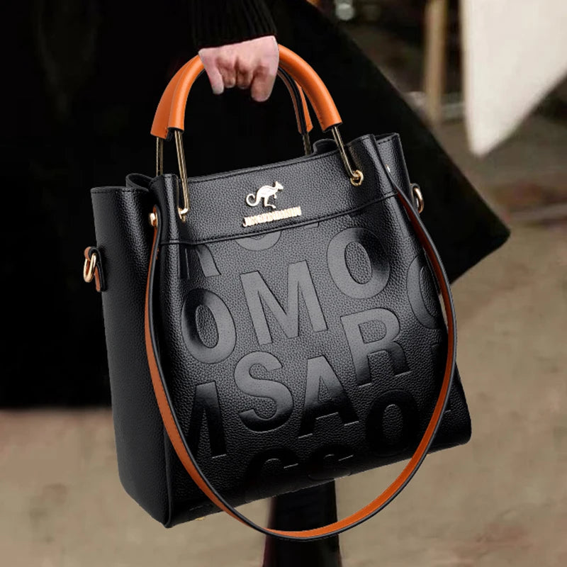 Women Handbag High PU Leather Shoulder Crossbody Bags Tote Bag