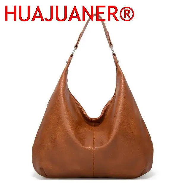 Vintage Leather Women Shoulder Bag European Style Ladies Casual Handbags