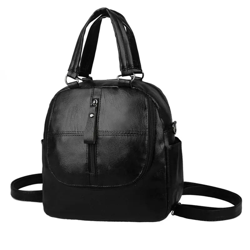 Leather Women's Backpack Casual School Bag