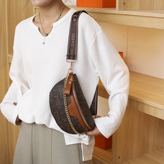 Letter Printed Waist Bag PU Leather Fanny Pack Women's Wallet Purse