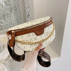 Letter Printed Waist Bag PU Leather Fanny Pack Women's Wallet Purse