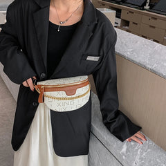 Letter Printed Waist Bag PU Leather Fanny Pack Women's Wallet Purse