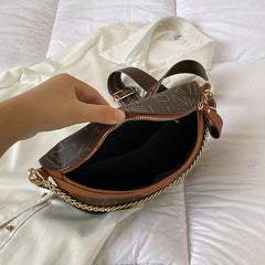 Letter Printed Waist Bag PU Leather Fanny Pack Women's Wallet Purse