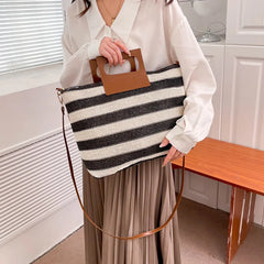 Women's Beach Tote Handbag Straw Crossbody Shoulder Bag