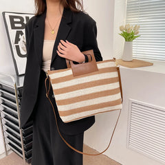 Women's Beach Tote Handbag Straw Crossbody Shoulder Bag