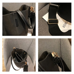 Women's Bucket Bag PU Leather Shoulder Crossbody Tote