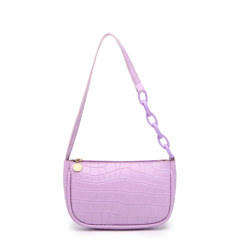 Stone Pattern PU Leather Single Shoulder Bag for Women