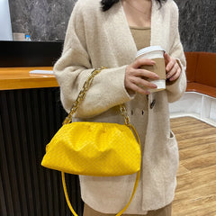 Women's Shoulder Bag Thick Chain Handbag PU Leather Crossbody Bag