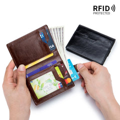Men Short Wallet Vertical Multi-card Snap Coin Purse Youth Card Bag Cow Clutch