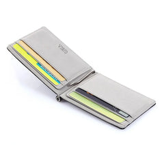 Short PU Leather Men Wallet Money Clip Solid Thin Purses