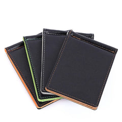 Short PU Leather Men Wallet Money Clip Solid Thin Purses