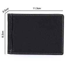 Short PU Leather Men Wallet Money Clip Solid Thin Purses