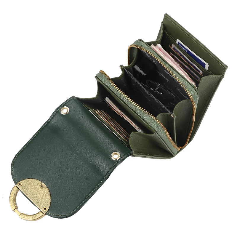 Mini Crossbody Shoulder Bag Women High Cell Phone Pocket Ladies Purse Clutch Lea