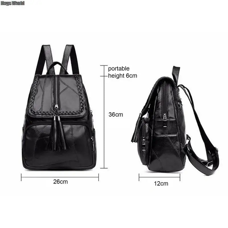 Minimalism Female Backpack PU Youth Women Bagpack Girl Casual Rucksacks