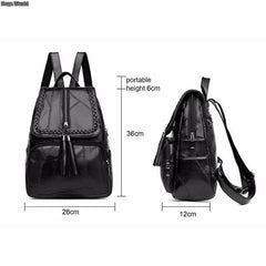 Minimalism Female Backpack PU Youth Women Bagpack Girl Casual Rucksacks