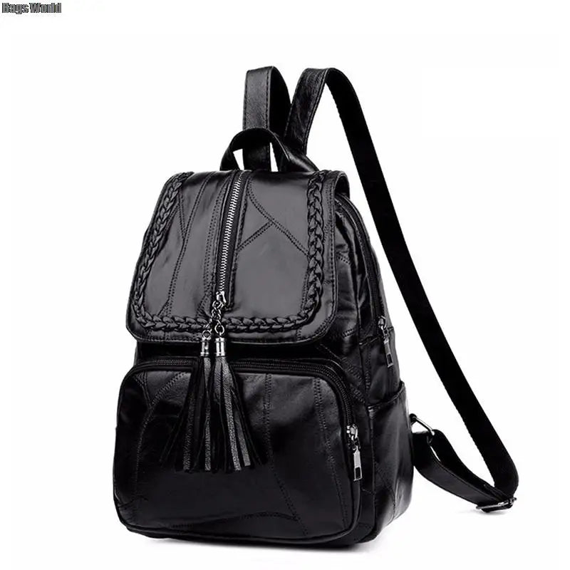 Minimalism Female Backpack PU Youth Women Bagpack Girl Casual Rucksacks