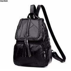 Minimalism Female Backpack PU Youth Women Bagpack Girl Casual Rucksacks
