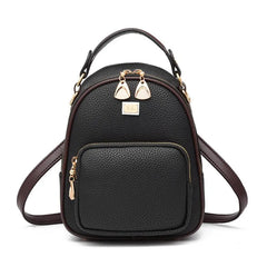 Leather Small Women Backpacks Zipper Shoulder Bag Female Phone Bags