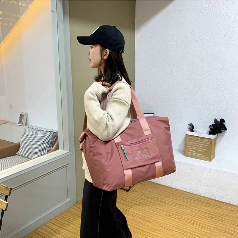 Nylon Travel Duffle Foldable Large Capacity Women Shoulder Bags