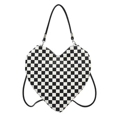 Plaid Shoulder Bag for Women Love Handbag and Purse High Women Armpit Bag