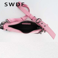 Rivet Leather Shoulder Crossbody Bag for Women