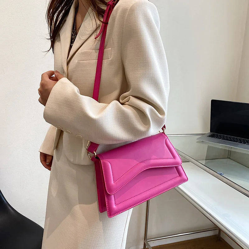 Solid Leather Shoulder Bag Small Handbag And Purse Women's Bag
