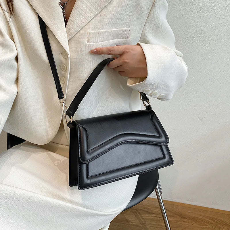 Solid Leather Shoulder Bag Small Handbag And Purse Women's Bag