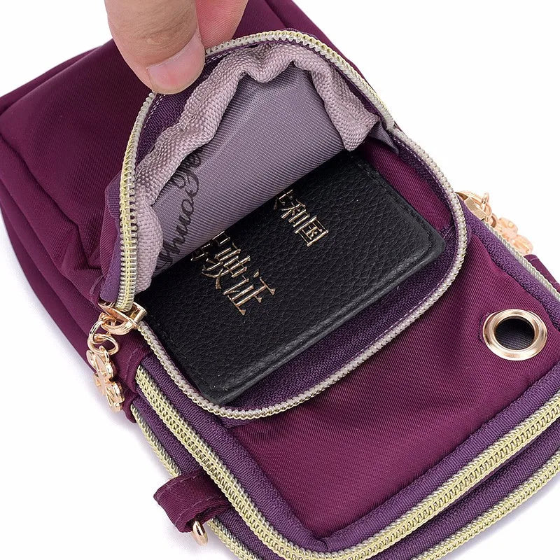 Women's Shoulder Bag Crossbody Messenger Phone Purse Waterproof Zipper Clutch