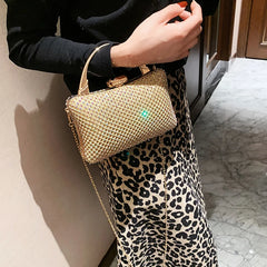 Rhinestone Chain Shoulder Bag Clutch Purse for Women