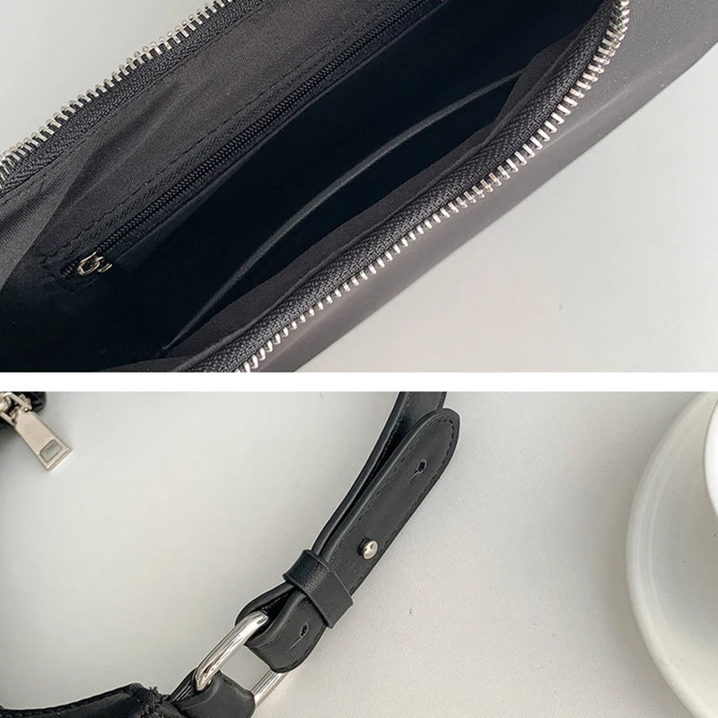 Casual Nylon Zipper Underarm Bag Ladies Handbags