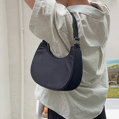 Casual Nylon Zipper Underarm Bag Ladies Handbags