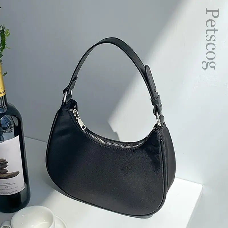 Casual Nylon Zipper Underarm Bag Ladies Handbags