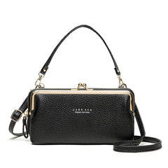 Solid Leather Shoulder Bag Crossbody Bags for Women Purses Handbags