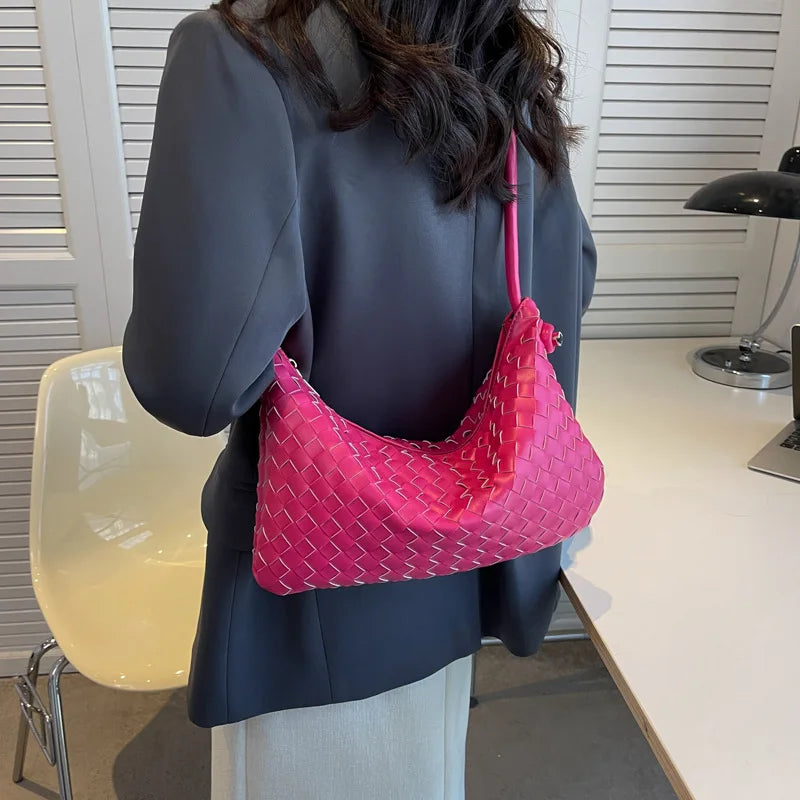 Summer Weave Bag Women's Shoulder Bags Retro Woven Crossbody Bag