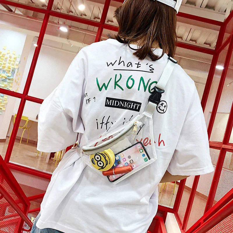 Transparent Waist Bags Female Jelly Chest Bags Messenger Pack Lady