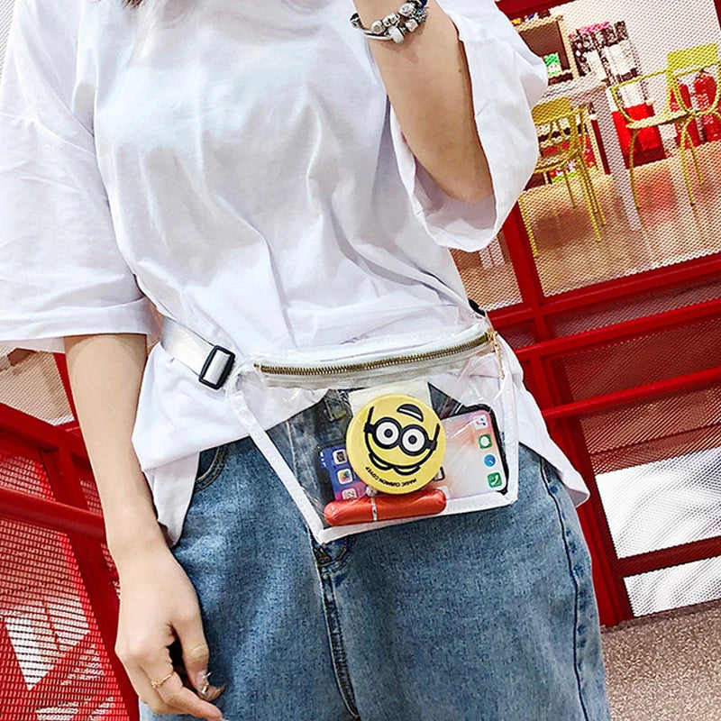 Transparent Waist Bags Female Jelly Chest Bags Messenger Pack Lady