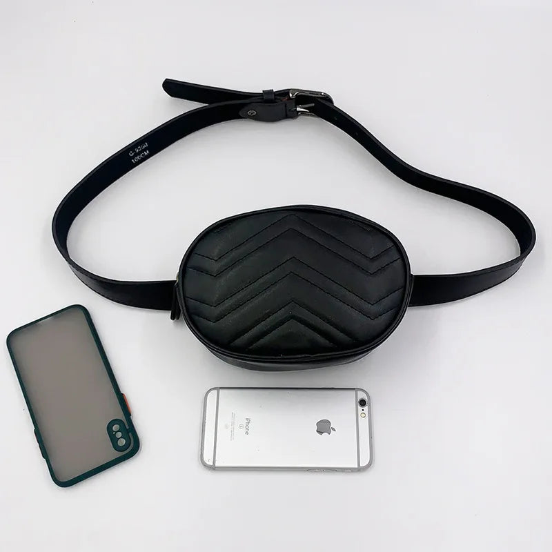 Women's Leather Chest Bag Crossbody Fanny Pack