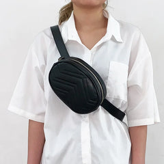 Women's Leather Chest Bag Crossbody Fanny Pack