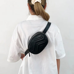 Women's Leather Chest Bag Crossbody Fanny Pack