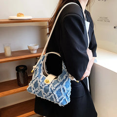 Denim Hobo Bag Women's Crossbody Shoulder Purse Top Clutch Satchel