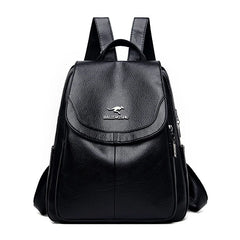 High Leather Women Backpack for Teenager Girls