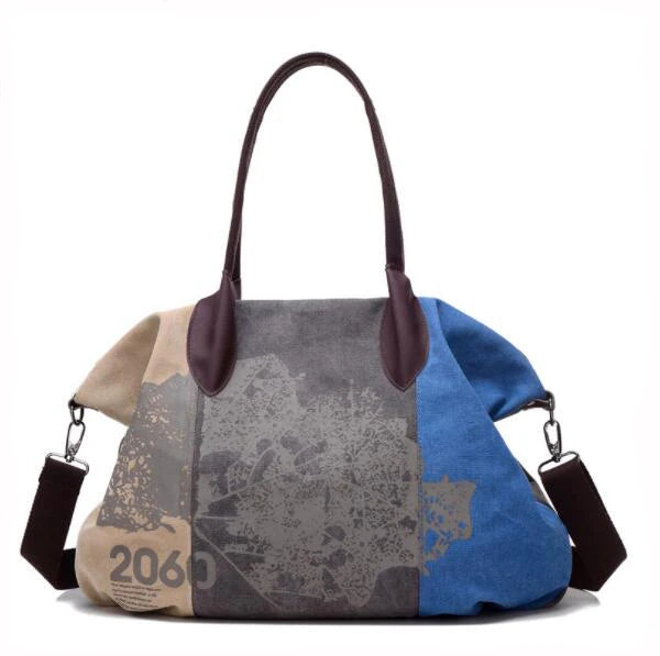 Women Canvas Tote Bag Large Pocket Casual Handbag Shoulder Bag