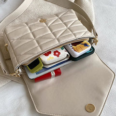 Women High Pu Leather Flap Bags Chain Messenger Bag Pink Green Handbag