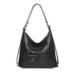 Multifunction Women Leather Backpack Large Capacity Travel Shoulder Bag