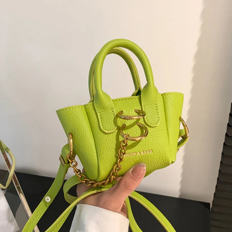 Neon Small Handbag Party Clutch Chain Shoulder Bag Mini Tote