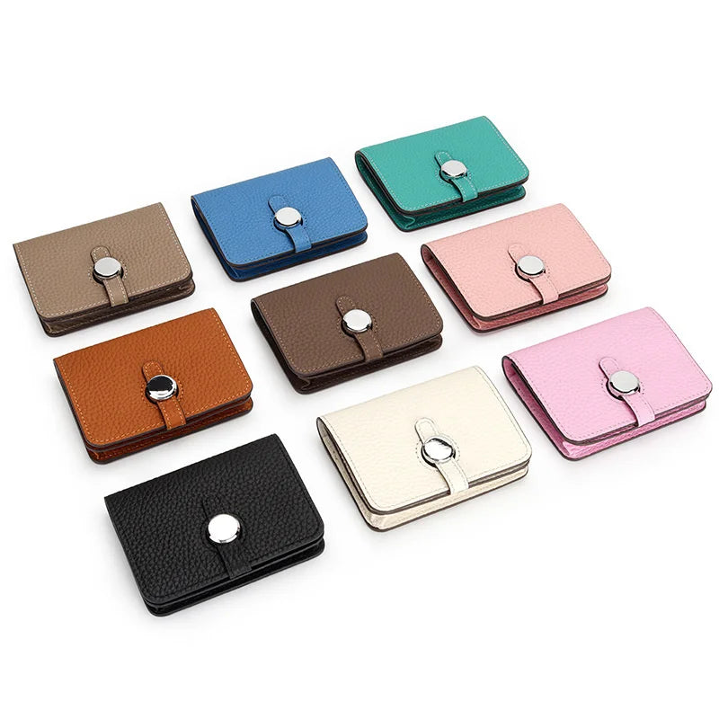 Cow Leather Women Short Wallet Coin Purse Clutch Credit Card Holder