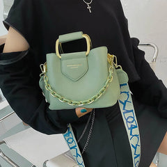 Women's Bucket Handbags High PU Leather Shoulder Crossbody Bags
